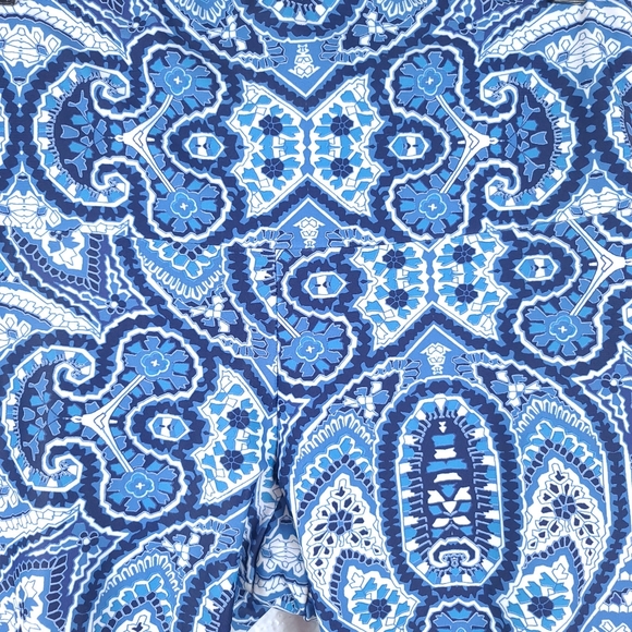 Onzie High Waisted Paisley Print Blue Leggings - Picture 5 of 10